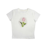 Bxoxo Y2K hot Girl sexy slim Harajuku vintage women crop top streetwear fashion punk hip hop rock cute floral geometric print baby top